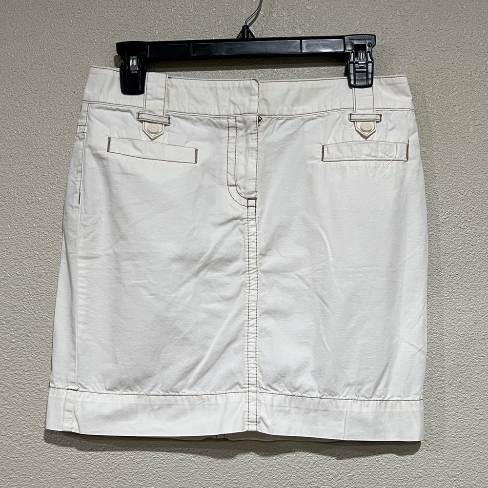 Ann Taylor Loft Off White Denim Mini Skirt - Picture 2 of 6